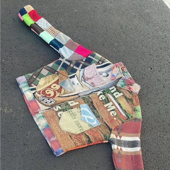 custom upcycled patchwork jacket - Picture 2 of 4